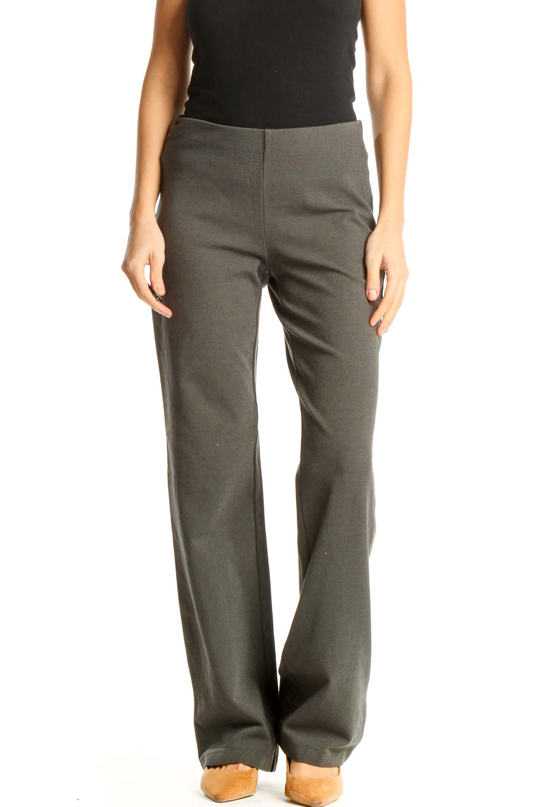 Gray Textured All Day Wear Trousers