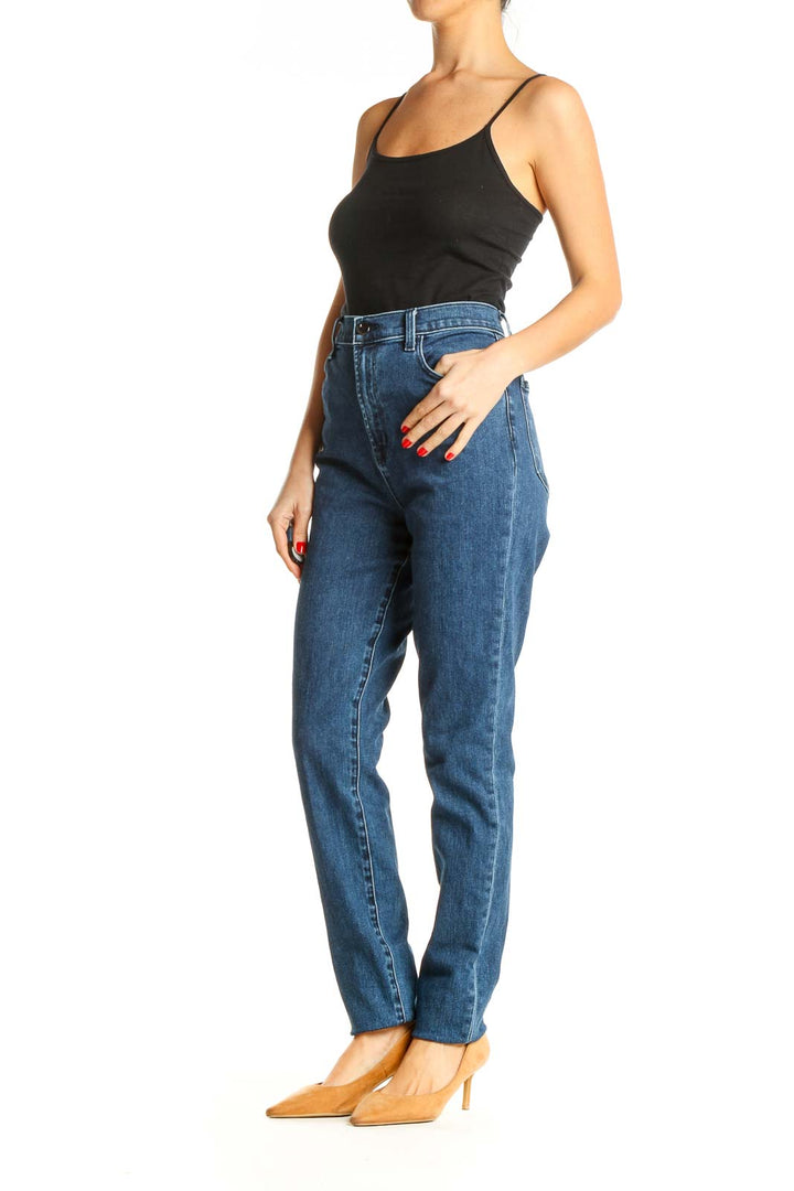 Blue High-Waisted Skinny Jeans