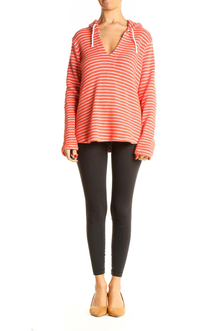 Orange Striped All Day Wear Sweater
