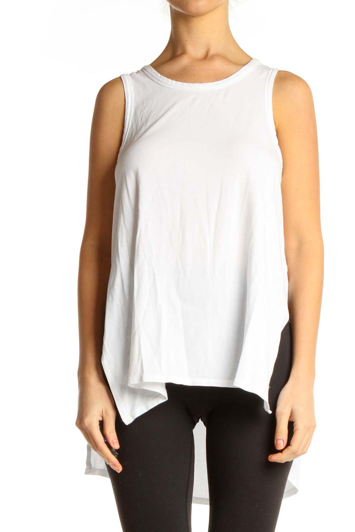 White Solid All Day Wear Tank Top