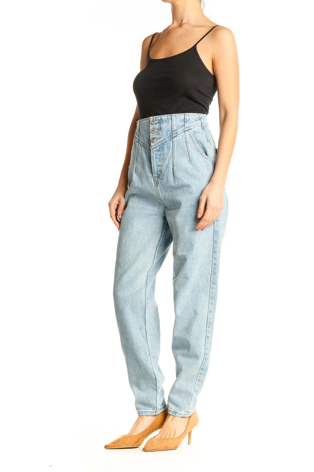 Blue Highrise Boyfriend Jeans