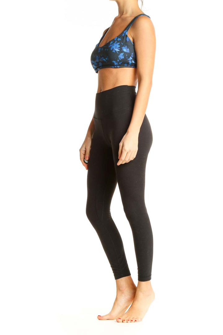 Blue Floral Activewear Top