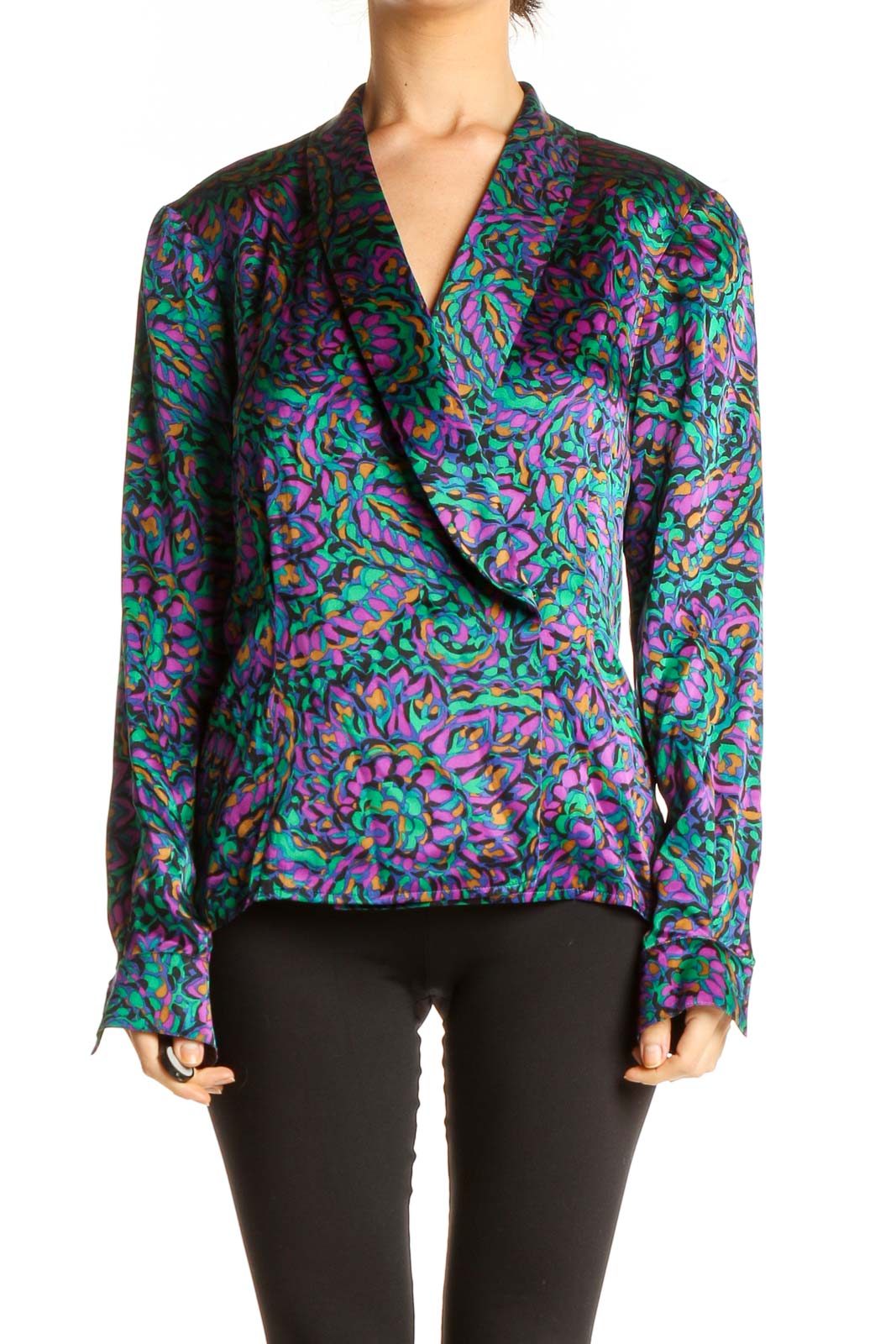 Multicolor Printed Retro Top