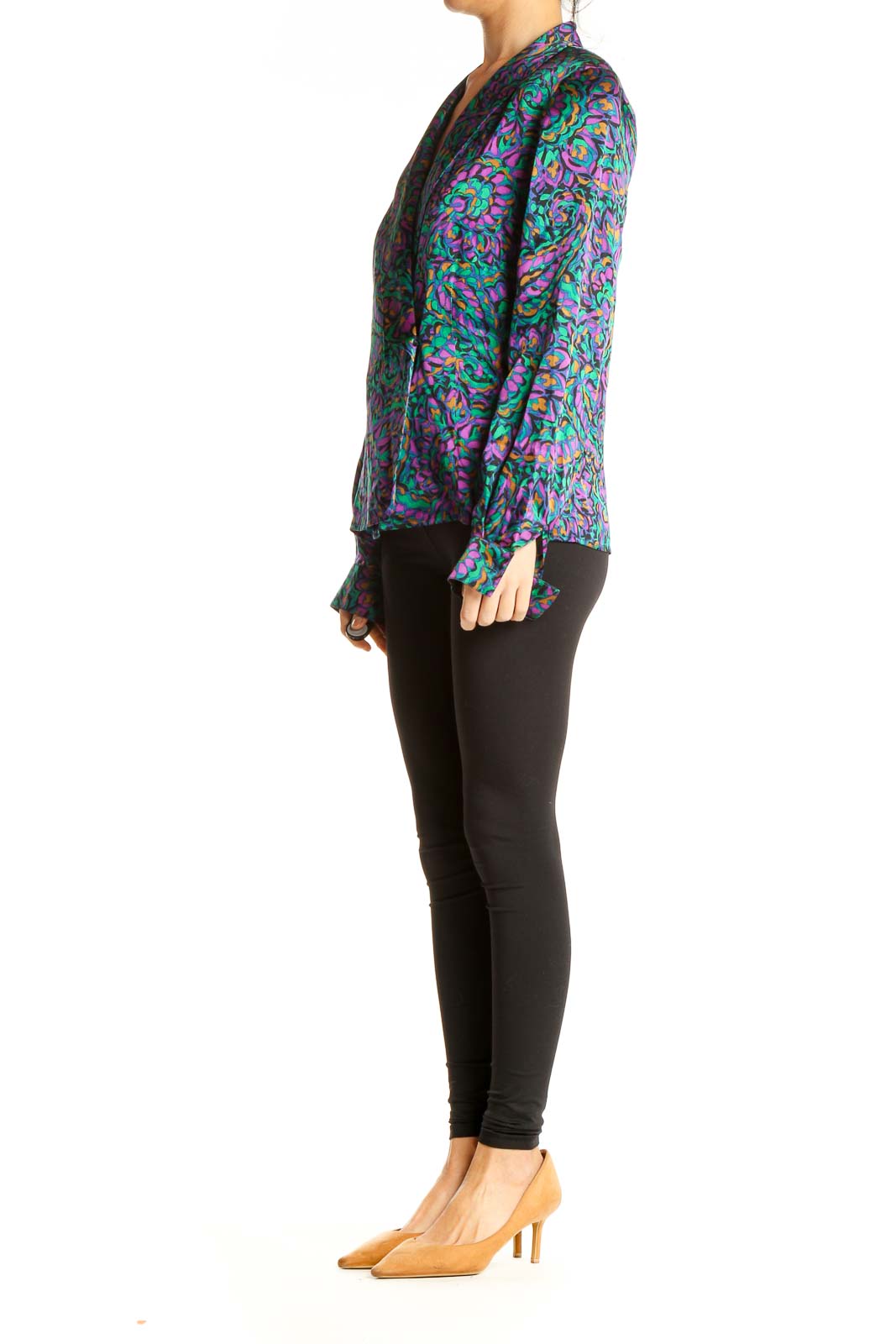 Multicolor Printed Retro Top
