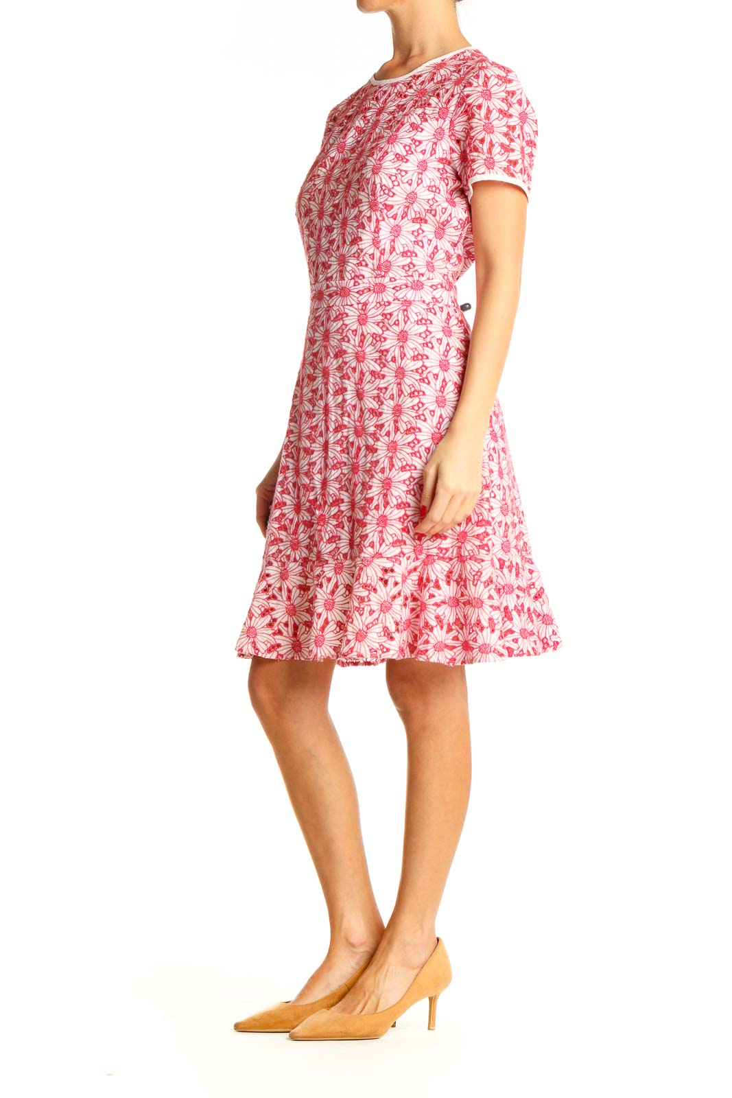 Pink Floral Print Day Fit & Flare Dress