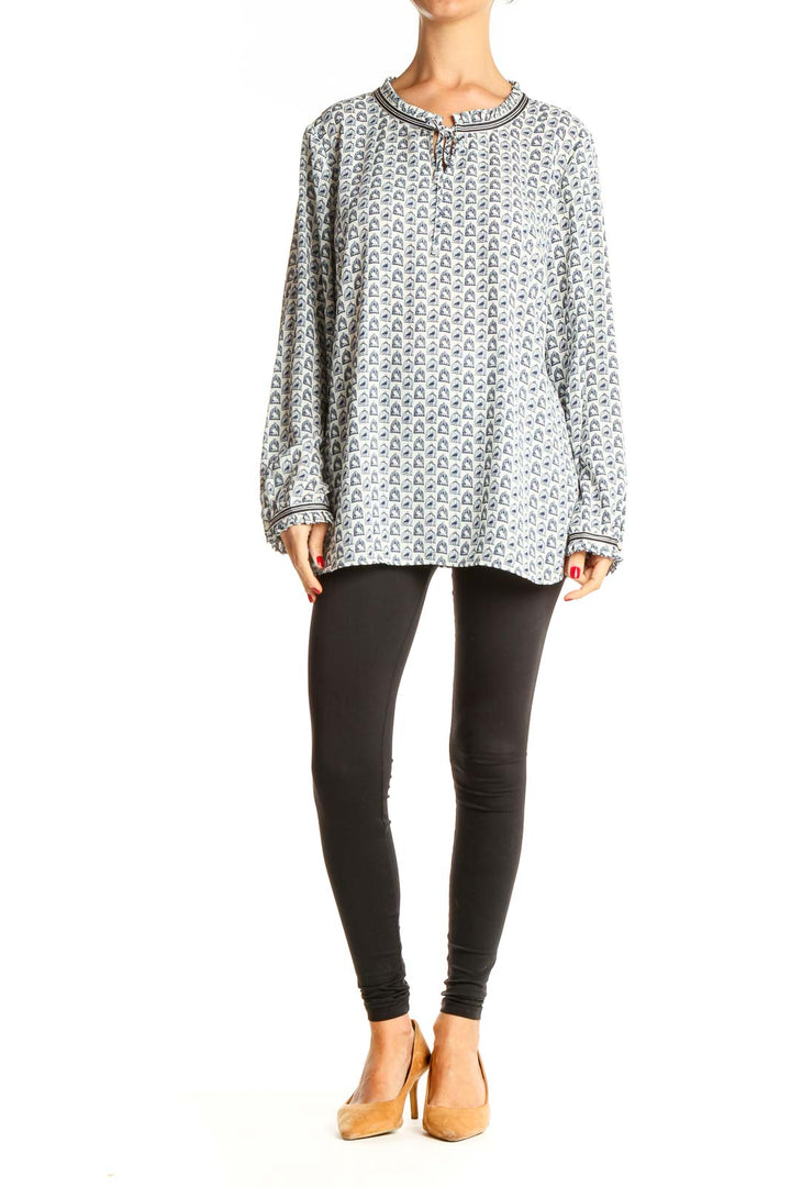 White Printed Brunch Top