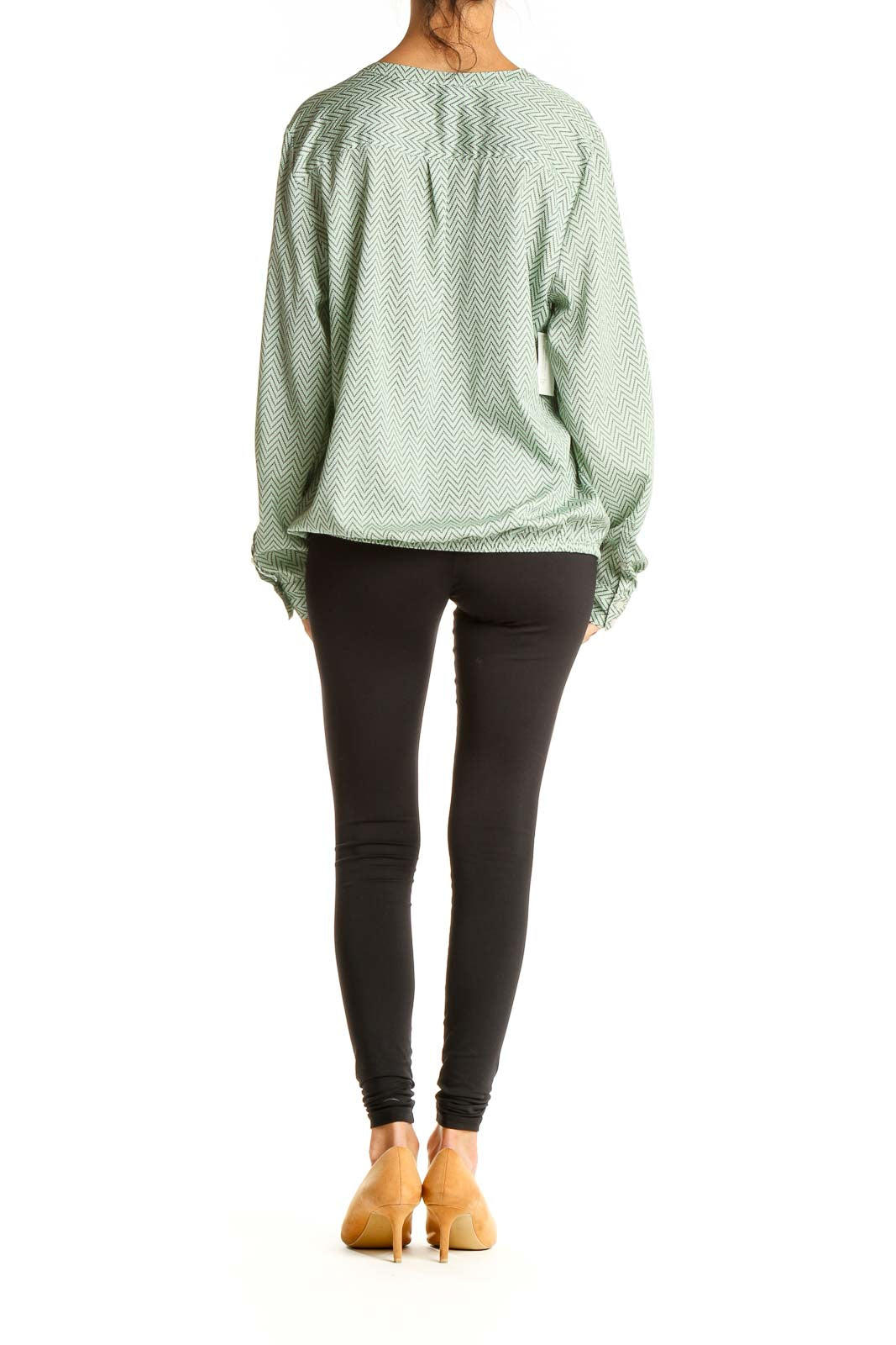 Green Chevron Chic Blouse