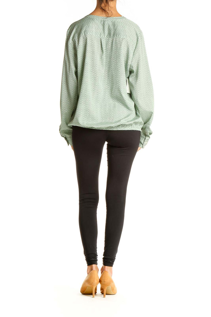 Green Chevron Chic Blouse