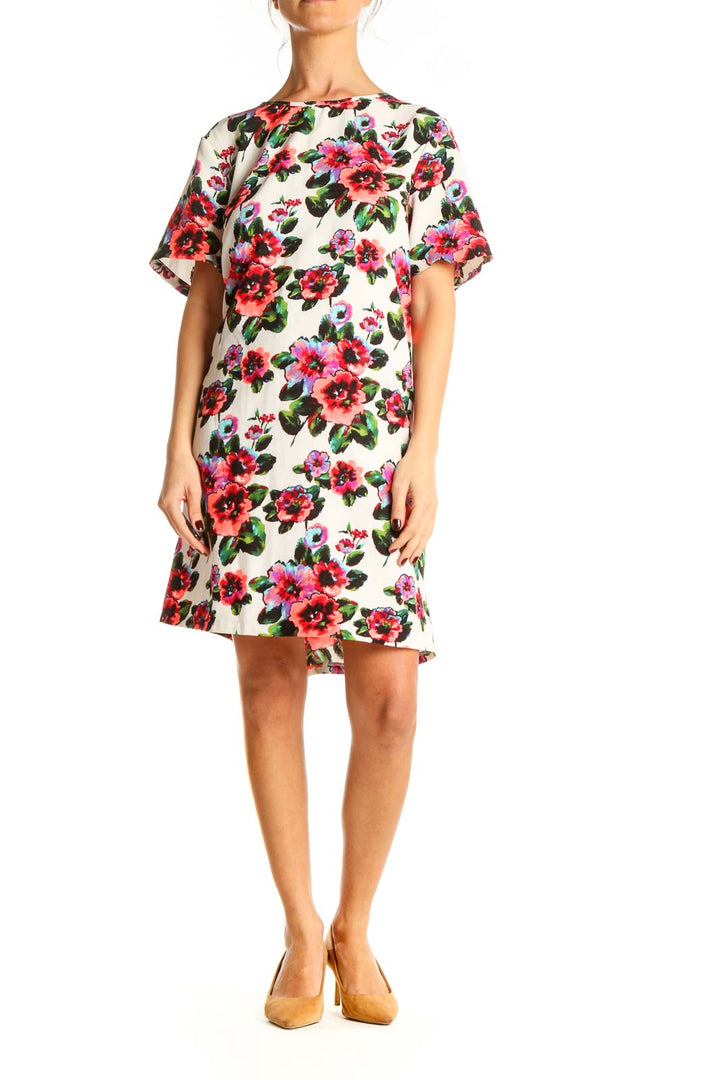 Multicolor Floral Print Day Sheath Dress