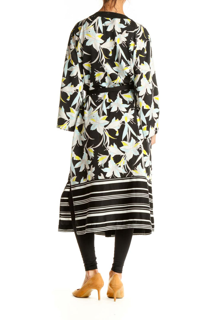 Black Printed Tie Cardigan