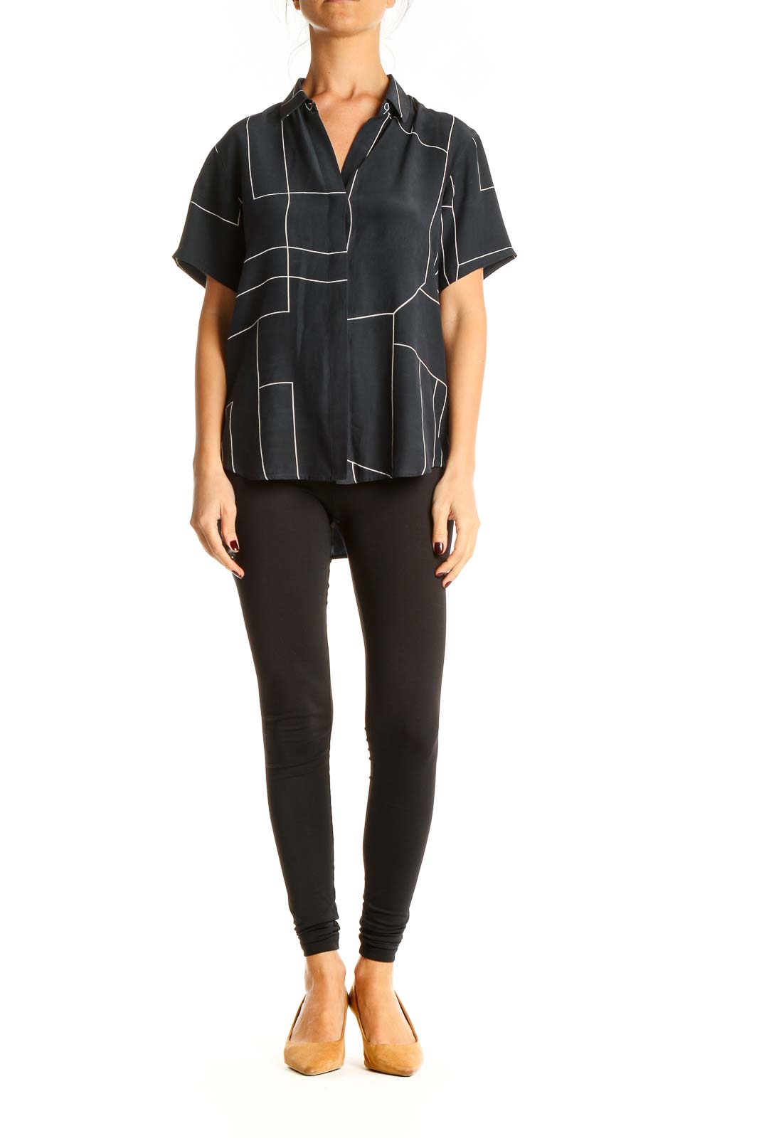 Blue Graphic Print All Day Wear Top
