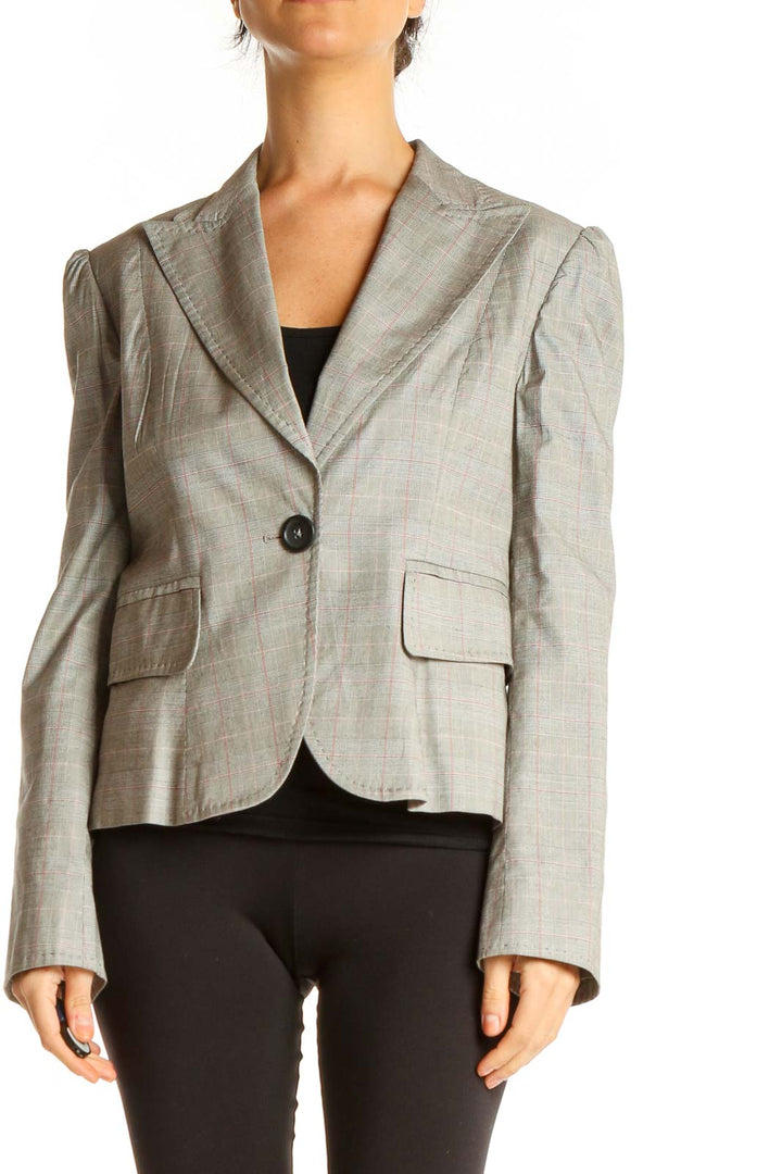 Gray Plaid Blazer