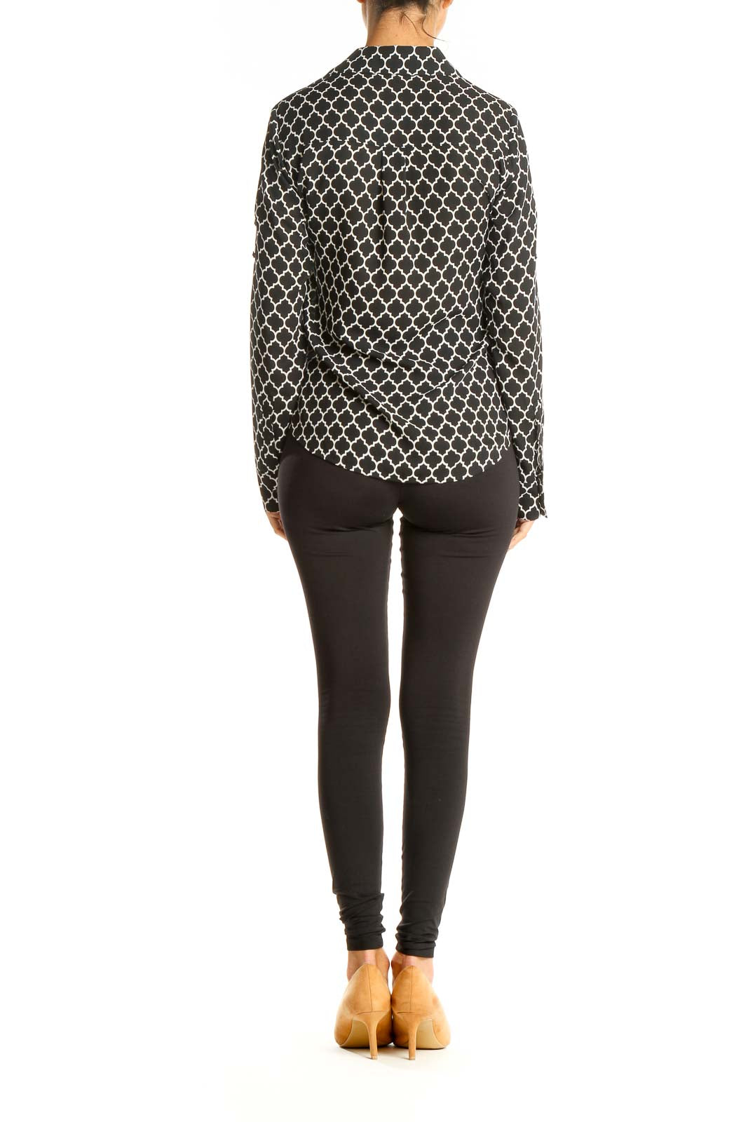 Black Printed Formal Top