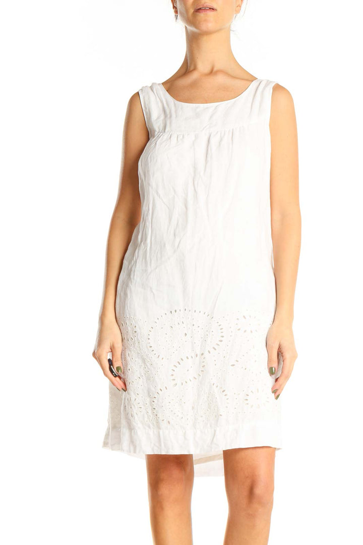 White Classic Eyelet Shift Dress