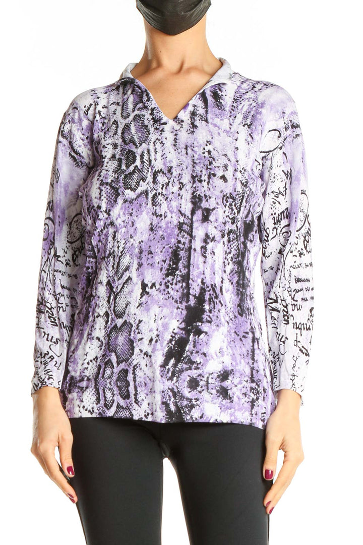 Purple Animal Print Casual Top