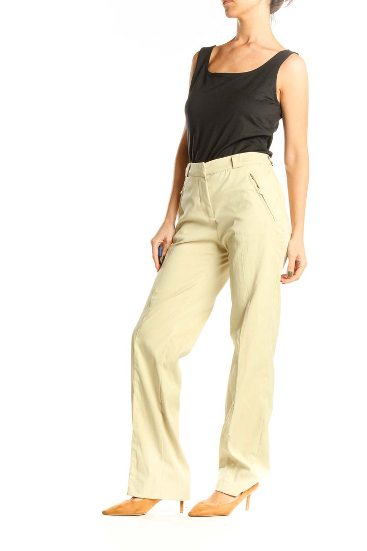 Beige All Day Wear Trousers
