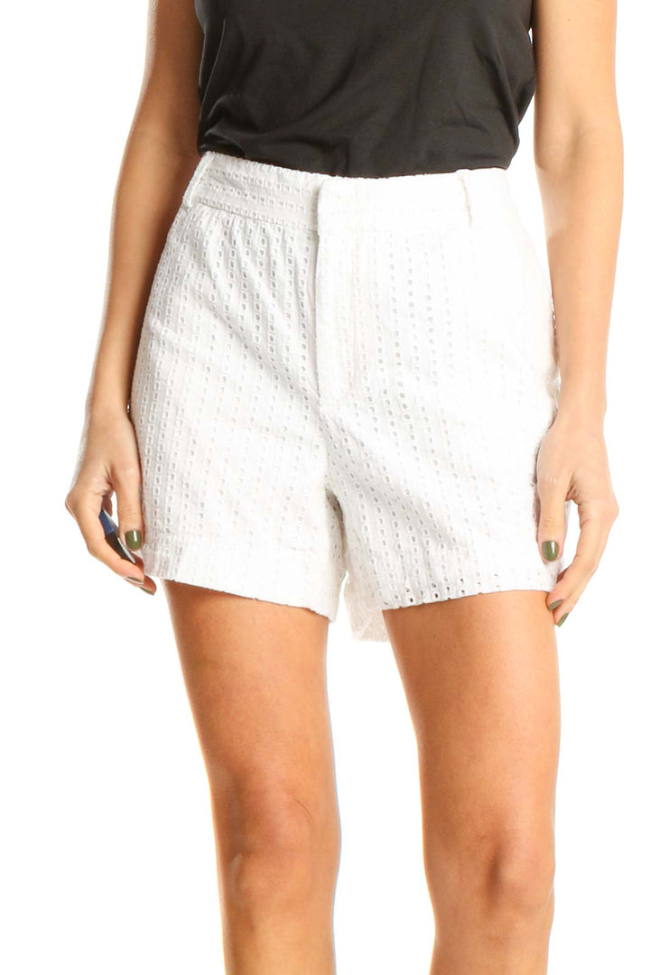White Eyelet Brunch Shorts