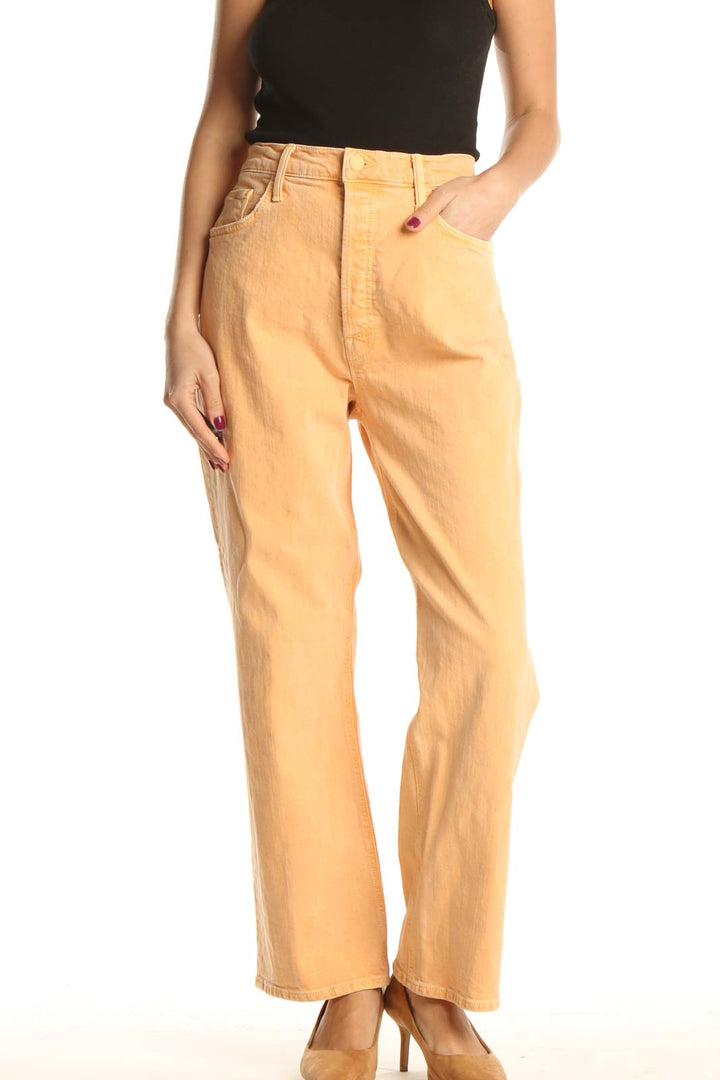 Orange Straight Leg Jeans
