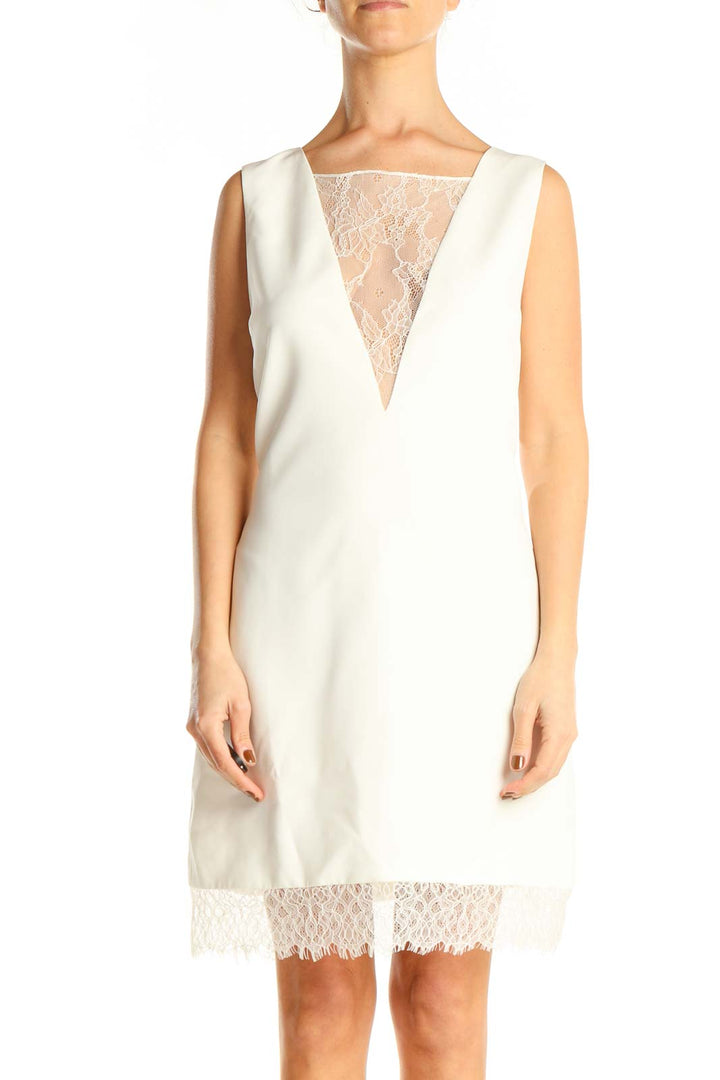 White Lace Classic Sheath Dress