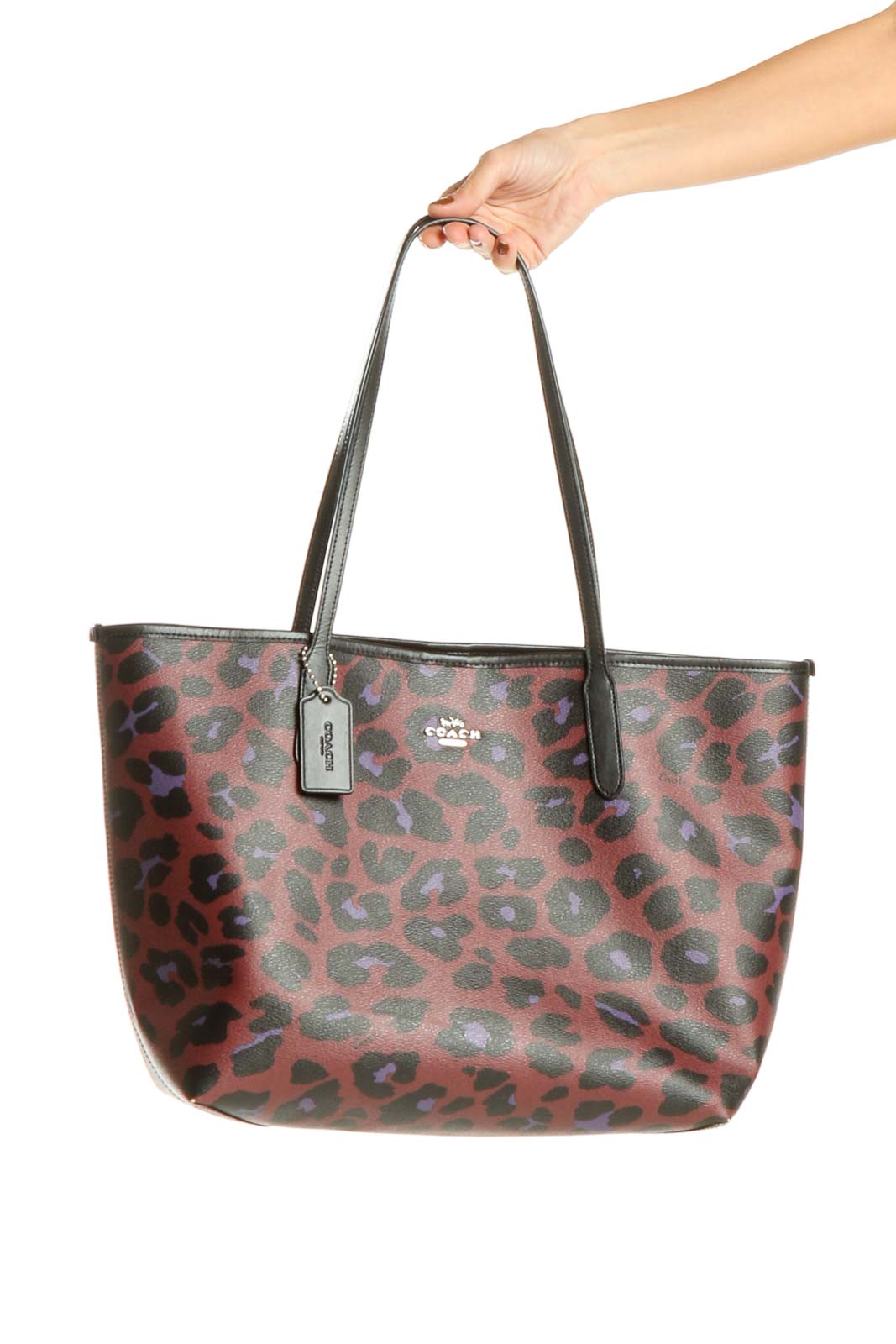 Red Black Animal Print Tote Bag