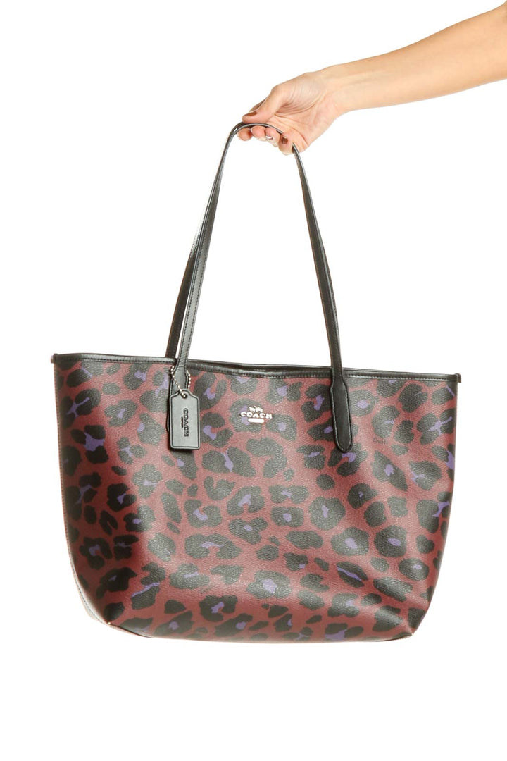 Red Black Animal Print Tote Bag