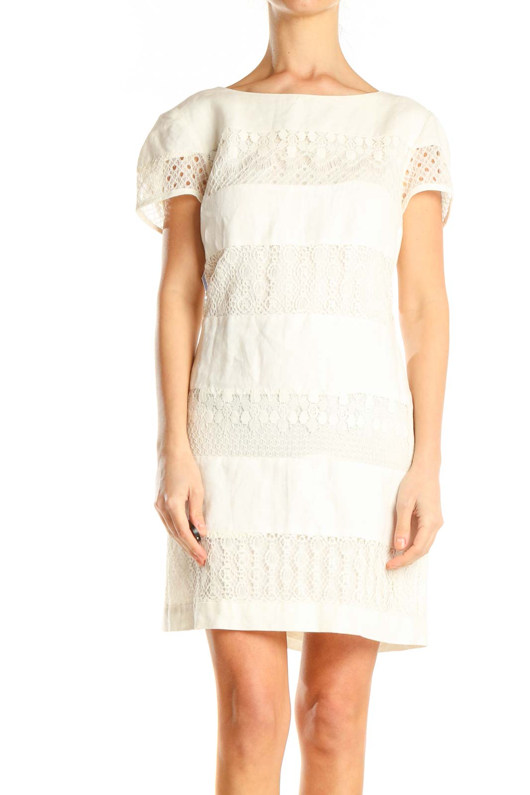 Donna Morgan cheapest white lace dress 8