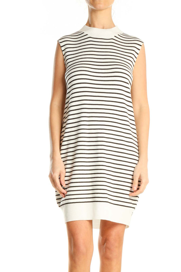 White Striped Shift Dress