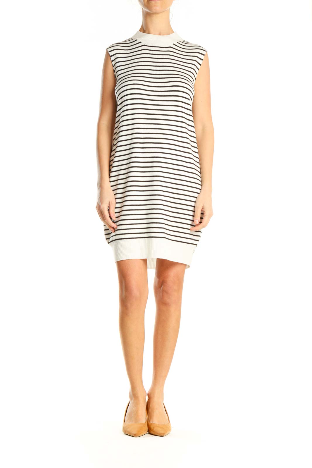 White Striped Shift Dress