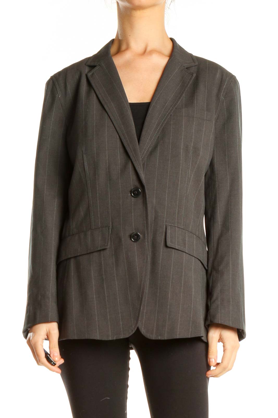Gray Pinstripe Blazer