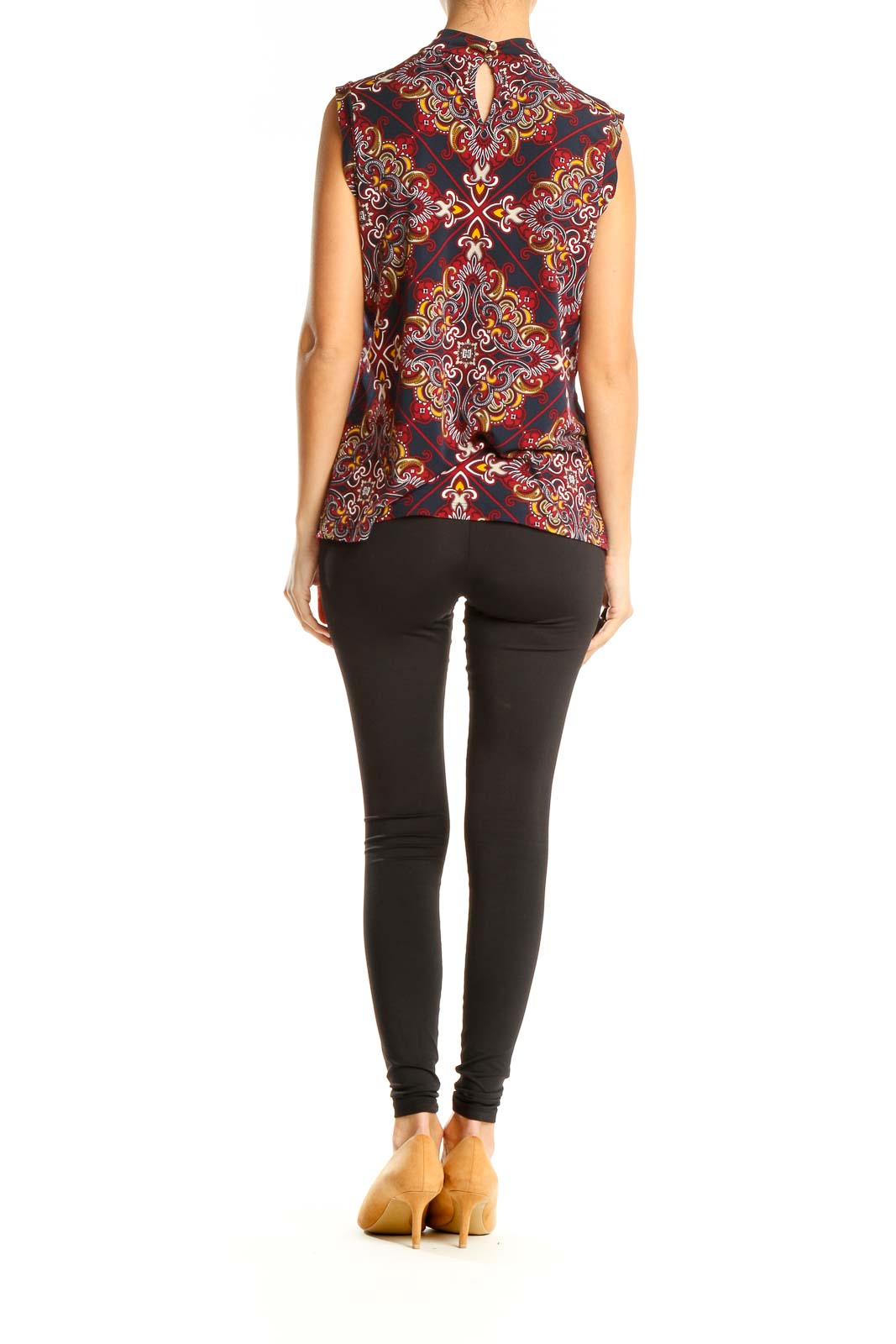 Red Graphic Print Top