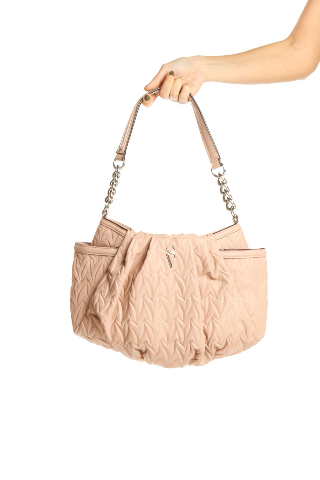 Pink Mini Shoulder Bag with Chain Detail