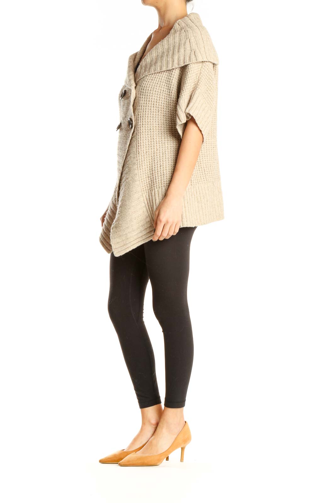 Beige Chic Drape Sweater