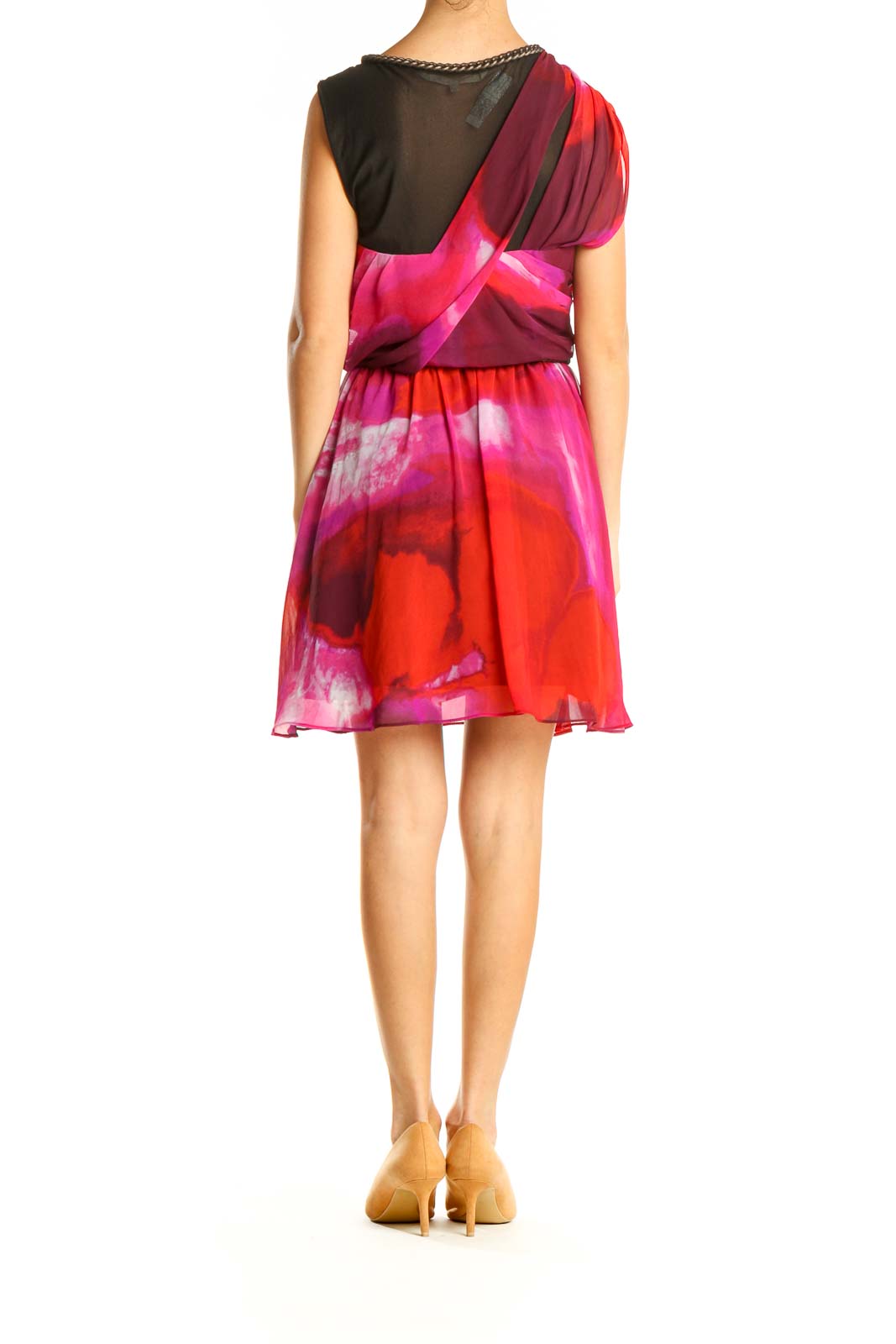 Red Pink Cocktail Retro Dress