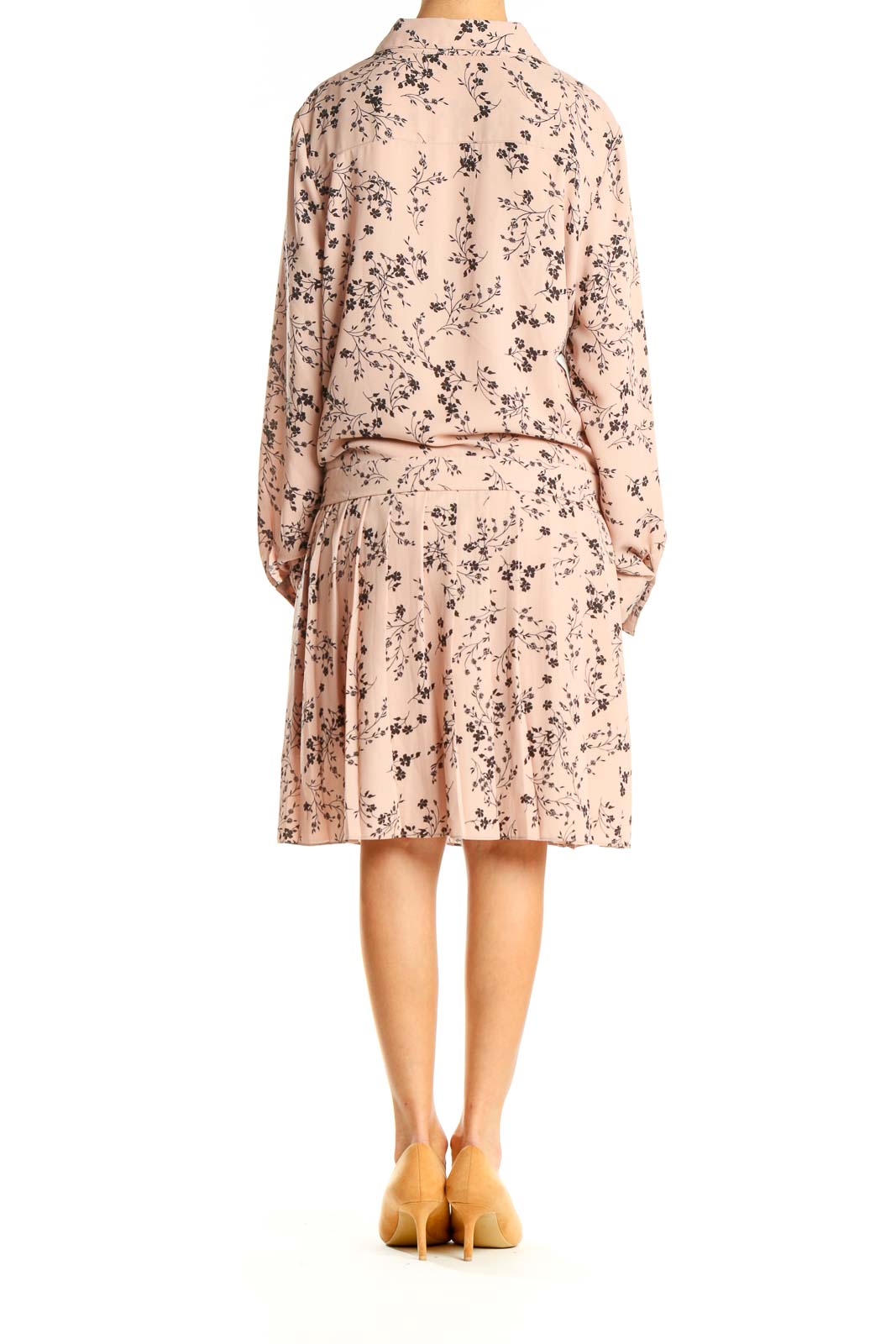 Pink Floral Print Chic Fit & Flare Dress