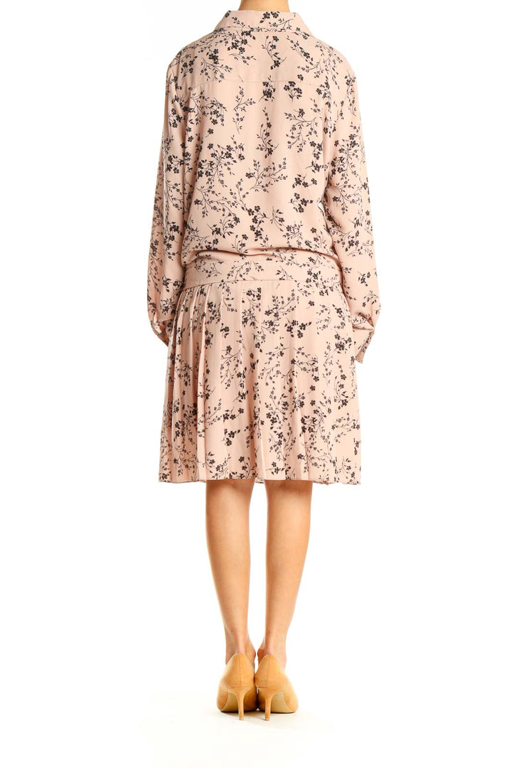 Pink Floral Print Chic Fit & Flare Dress