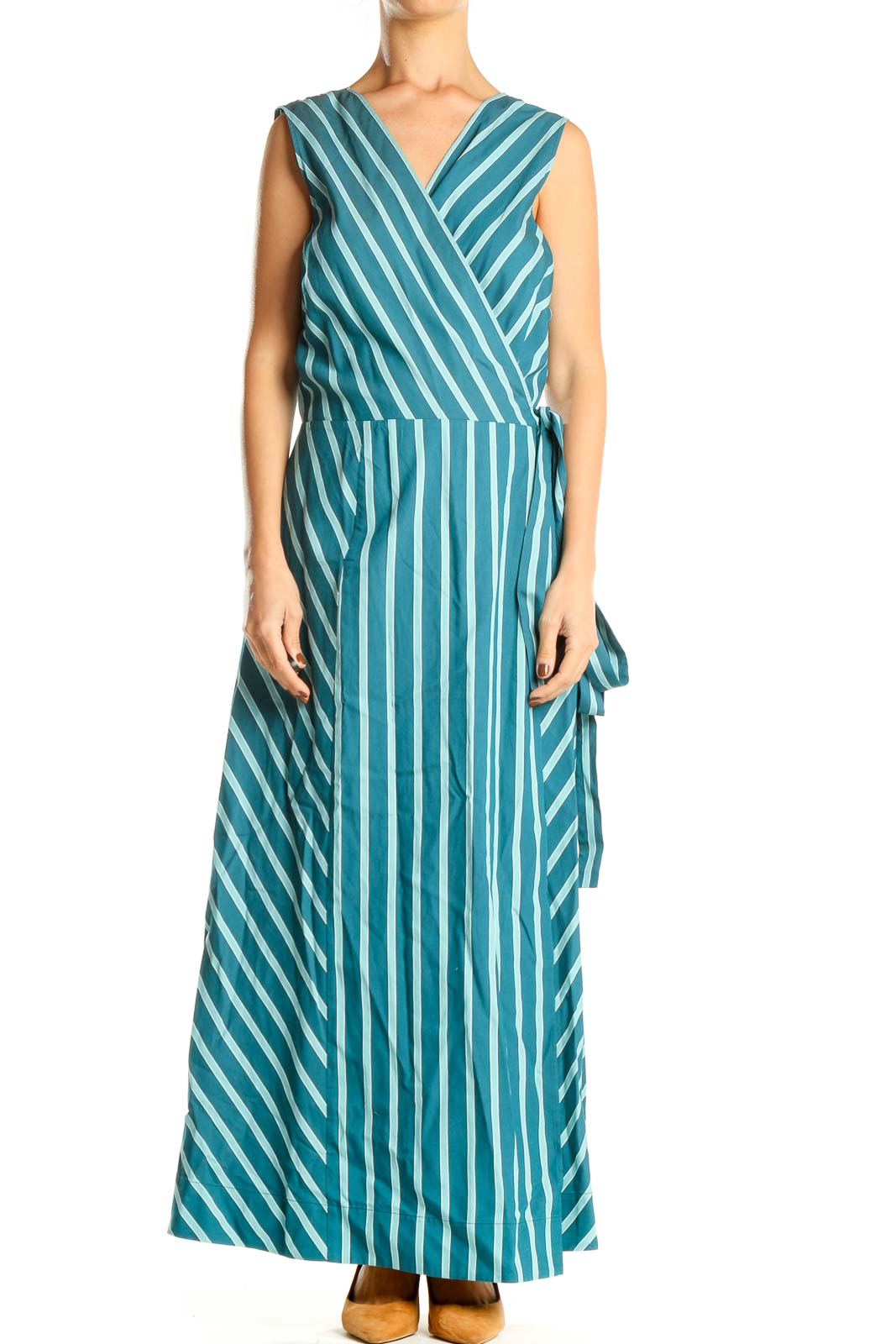 Blue Striped Day Column Dress