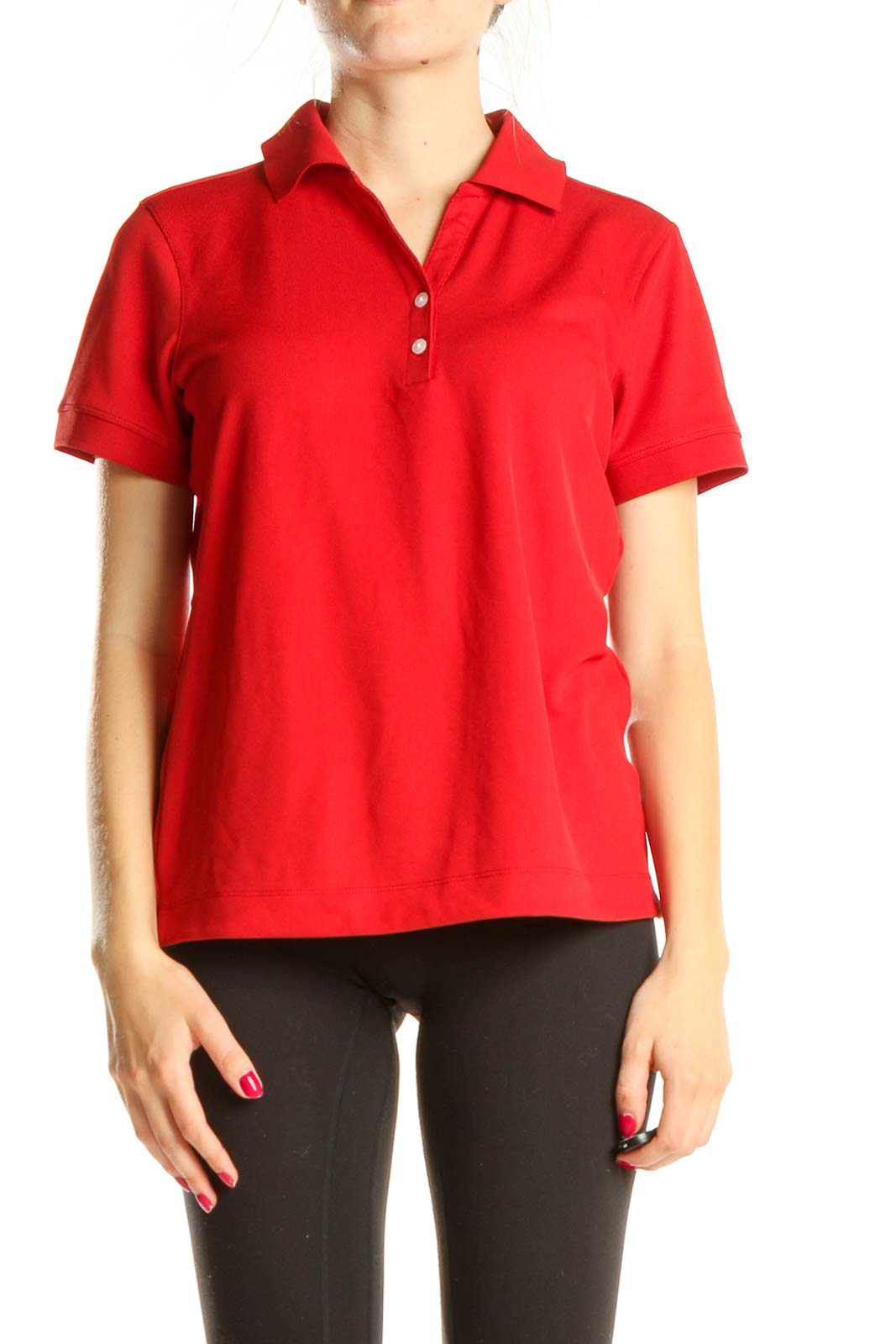Red Activewear Polo Shirt