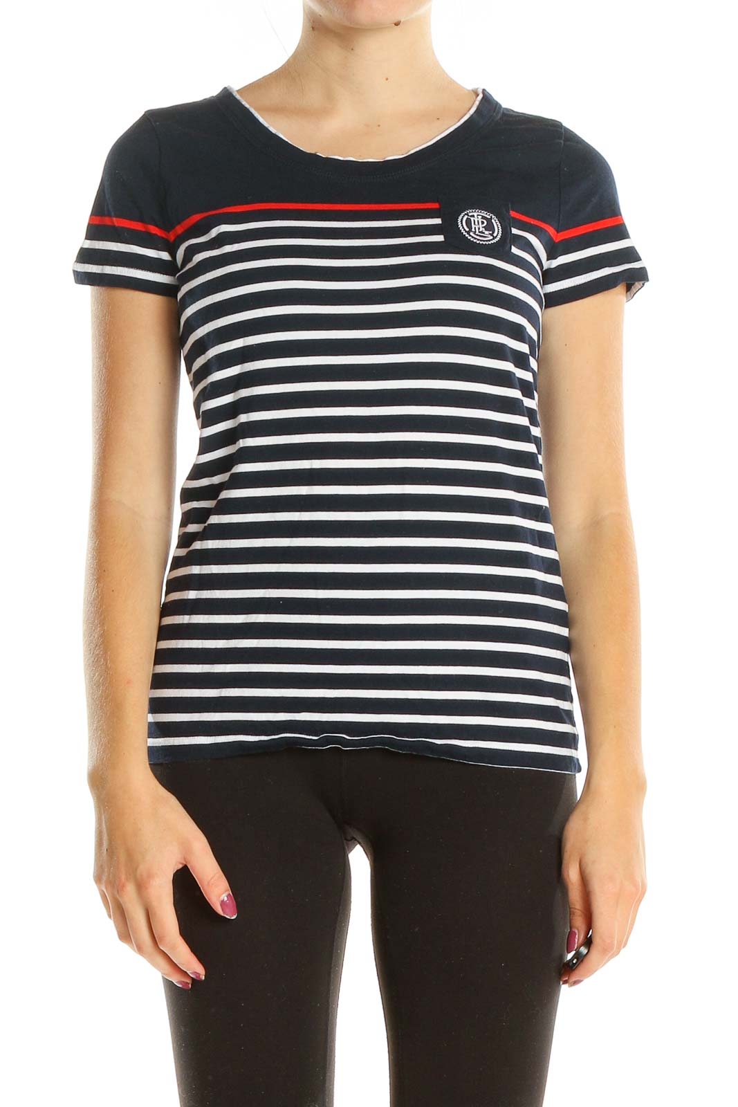 Blue White Striped All Day Wear Top