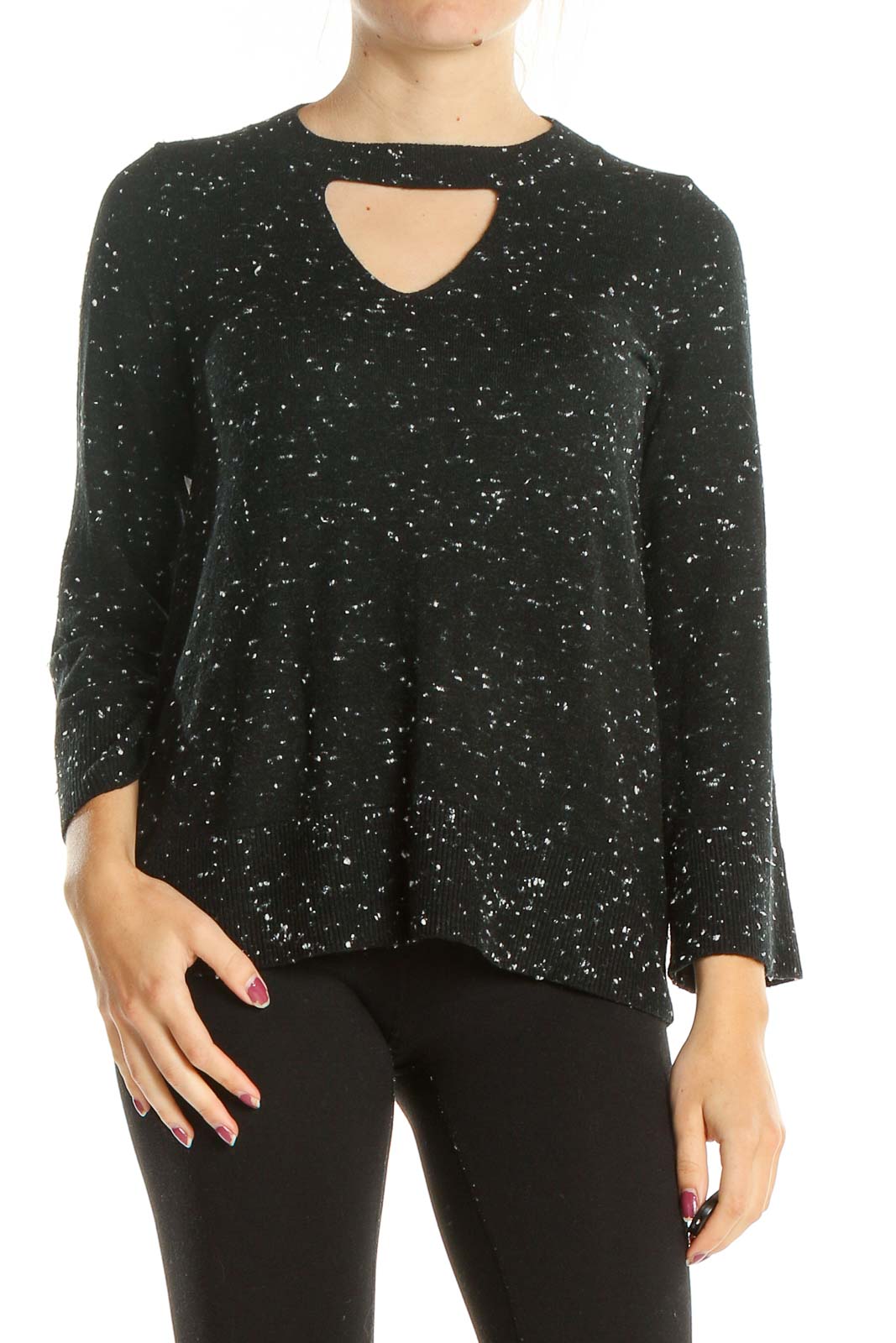 Black Speckled All Day Wear Sweater