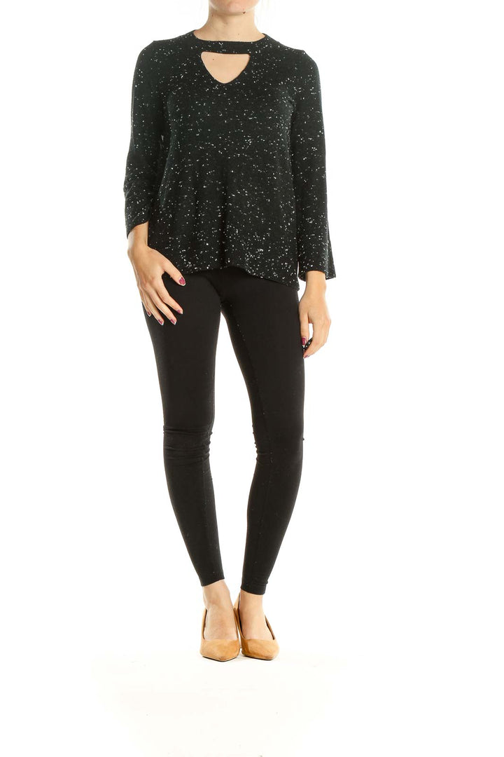 Black Speckled All Day Wear Sweater