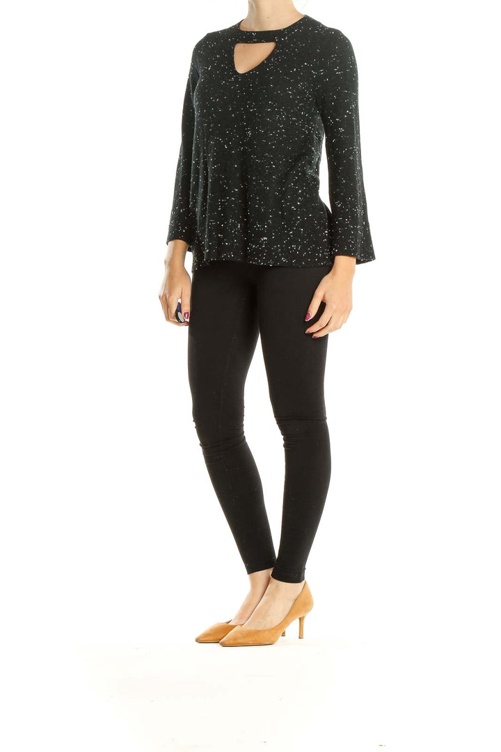 Black Speckled All Day Wear Sweater