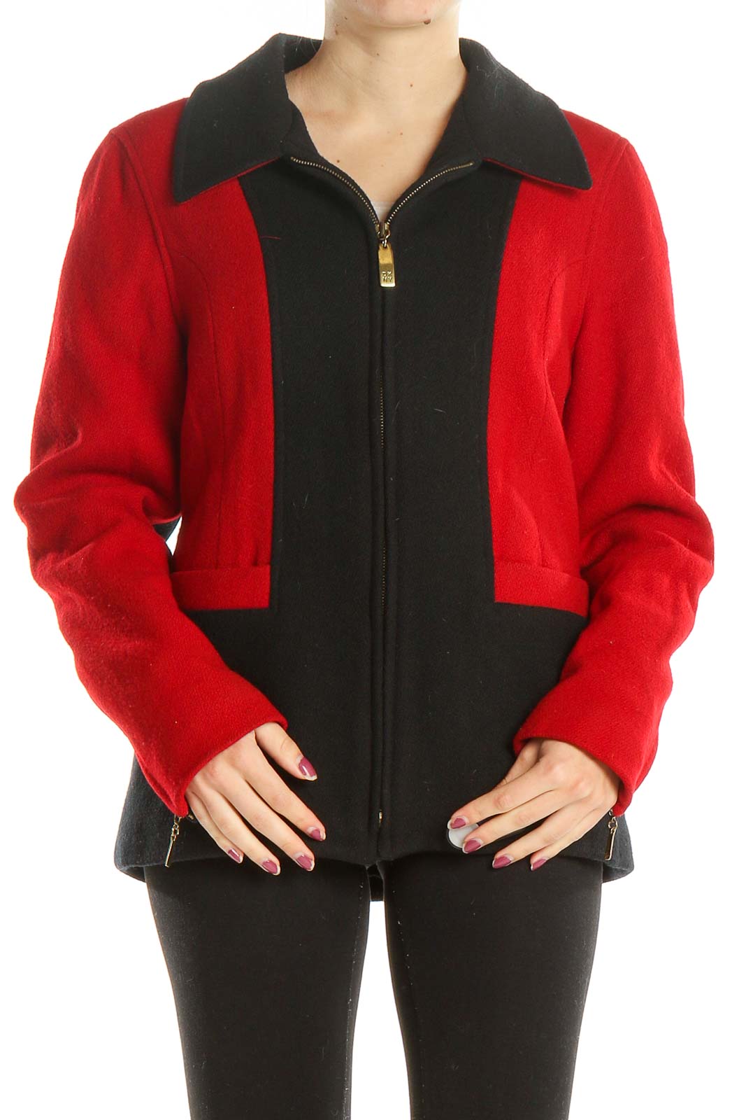Red Black Colorblock Jacket