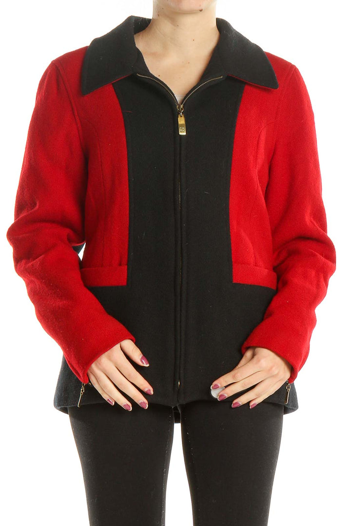 Red Black Colorblock Jacket