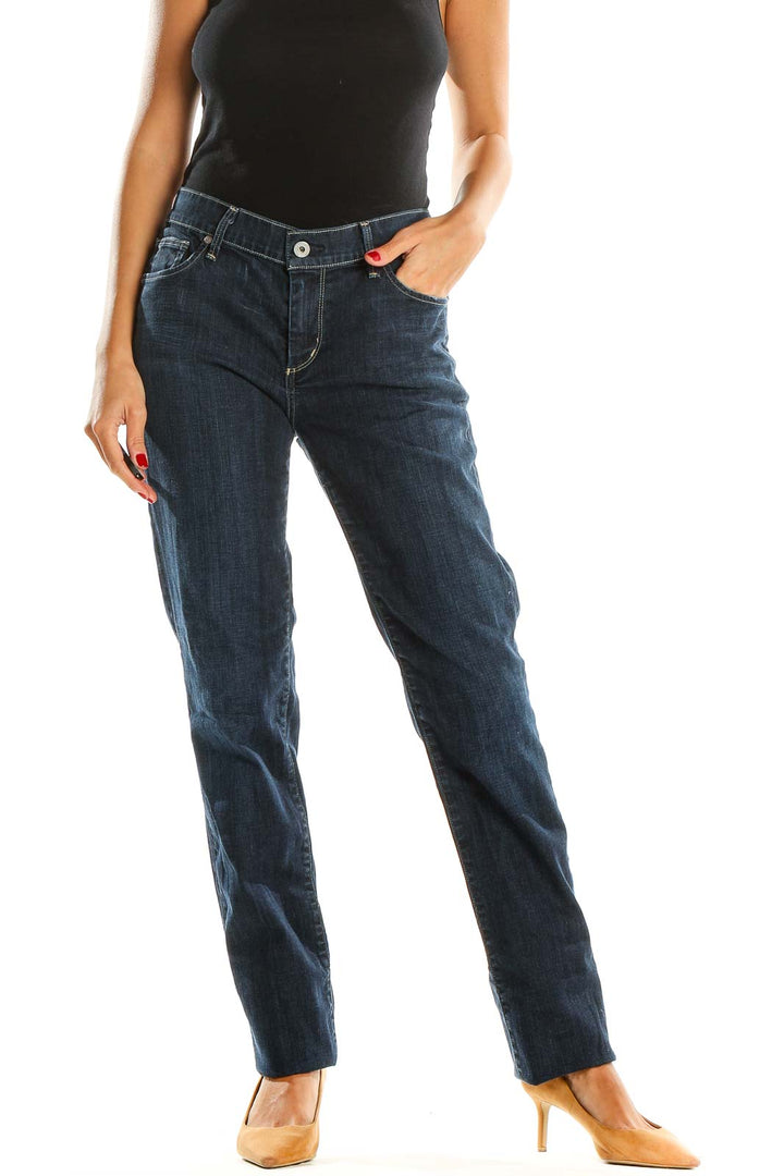 Blue Straight Leg Jeans