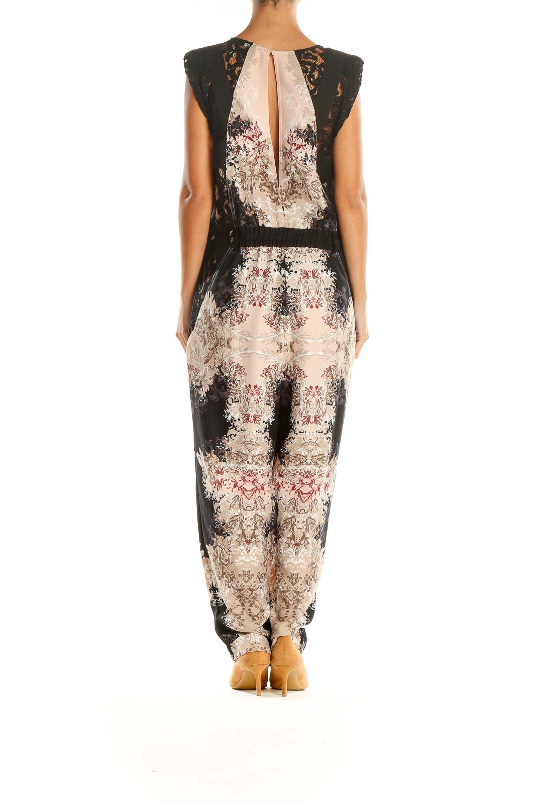 Multicolor Printed Lace Jumpsuit