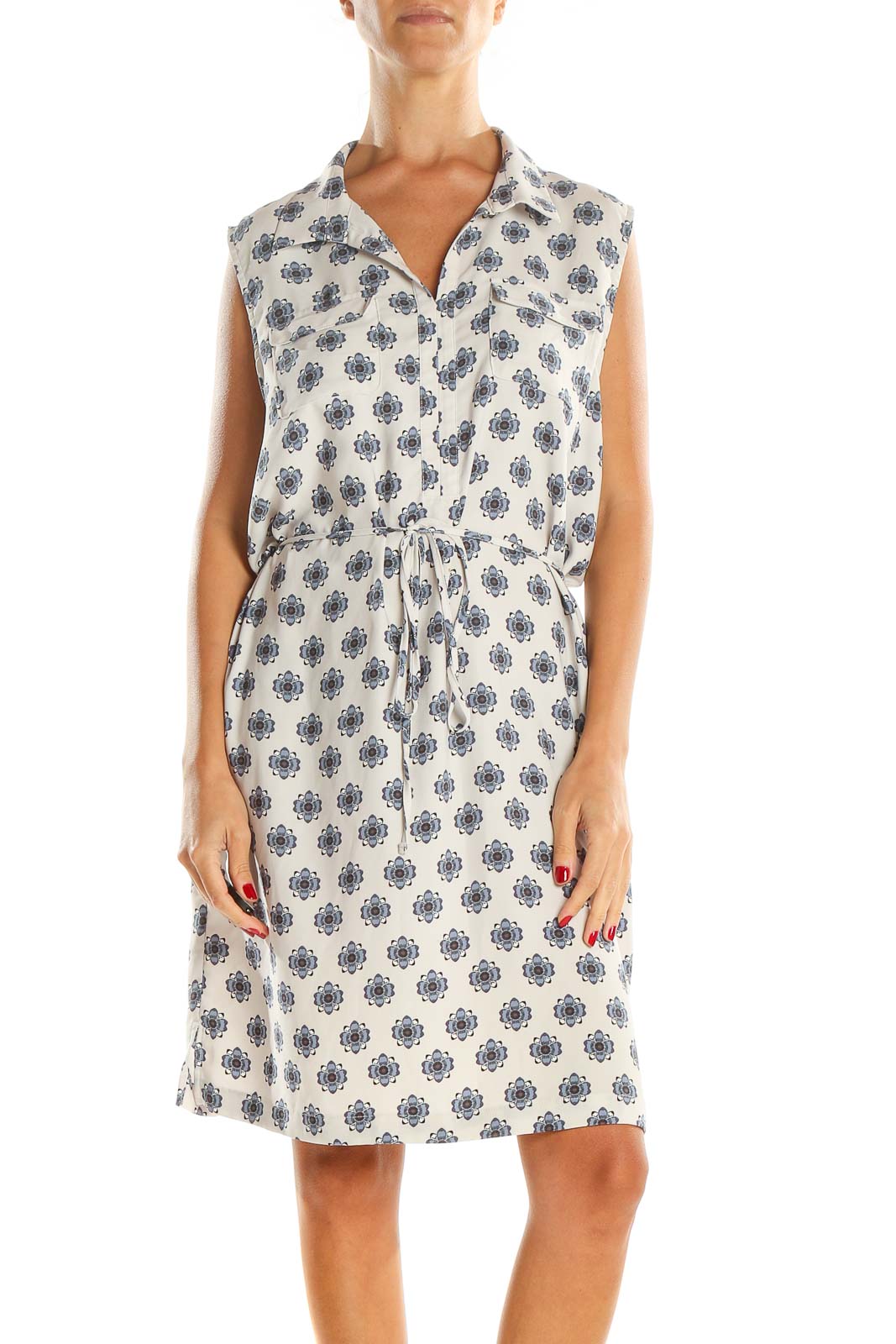 White Printed Day Dress