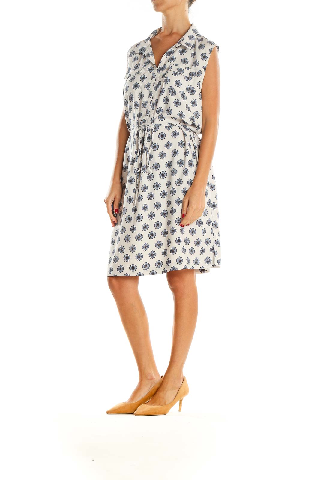 White Printed Day Dress