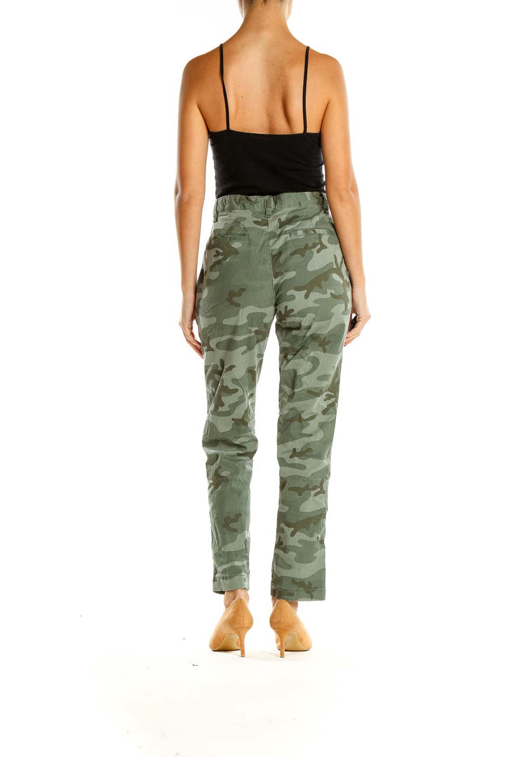 Green Camouflage Print All Day Wear Cargos Pants