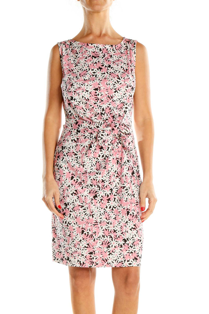 Pink Floral Print Sheath Dress
