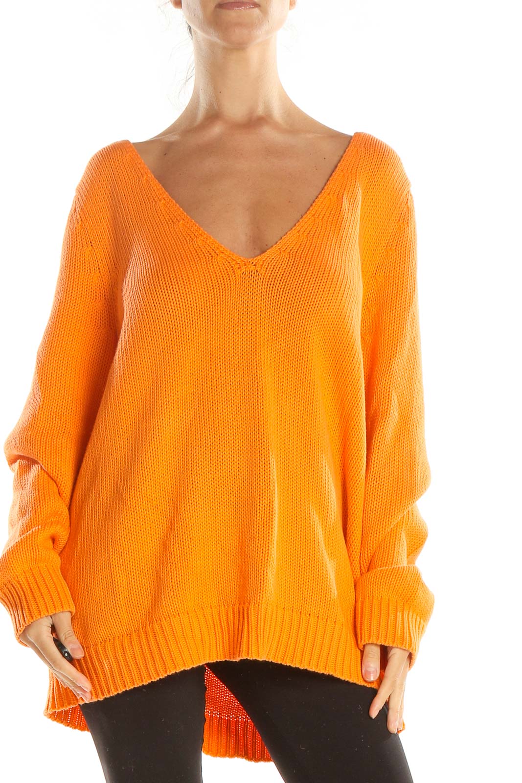 Orange All Day Wear Sweater